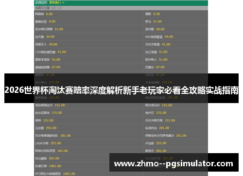 2026世界杯淘汰赛赔率深度解析新手老玩家必看全攻略实战指南